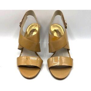 Michael Kors Caramel Patent Leather "Joselle" Slingback Heel Sandals 6M